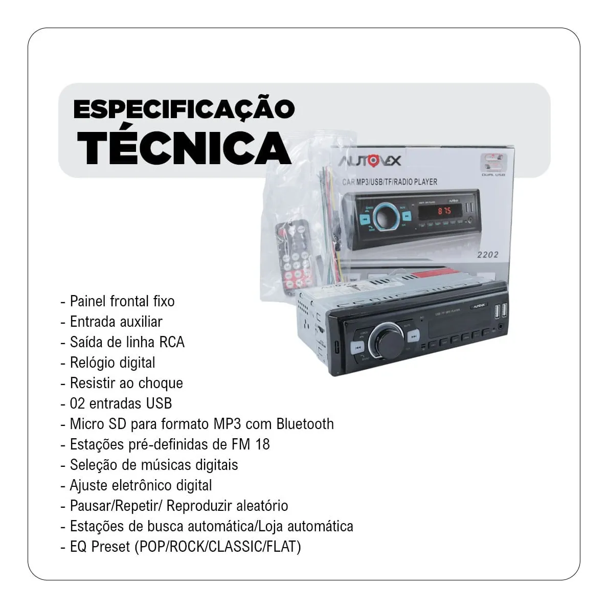 Auto Radio MP3 Player– Autovex - Image 6